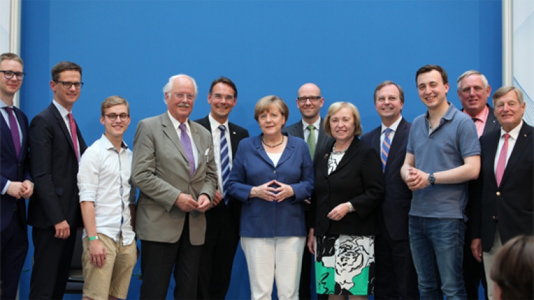 Bundeskanzlerin Dr. Angela Merkel mit allen Vereinigungsvorsitzenden