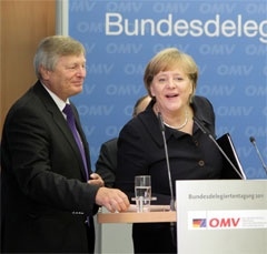 Helmut Sauer und Angela Merkel